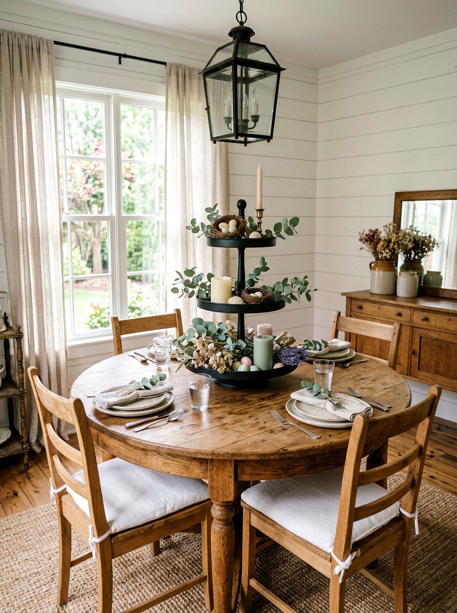 Tiered Tray Seasonal - 25 Spring Table Vignette Ideas