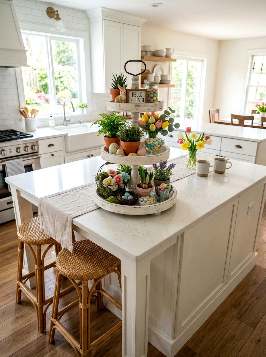 Tiered Tray Spring Table - 25 Spring Table Centerpiece Ideas
