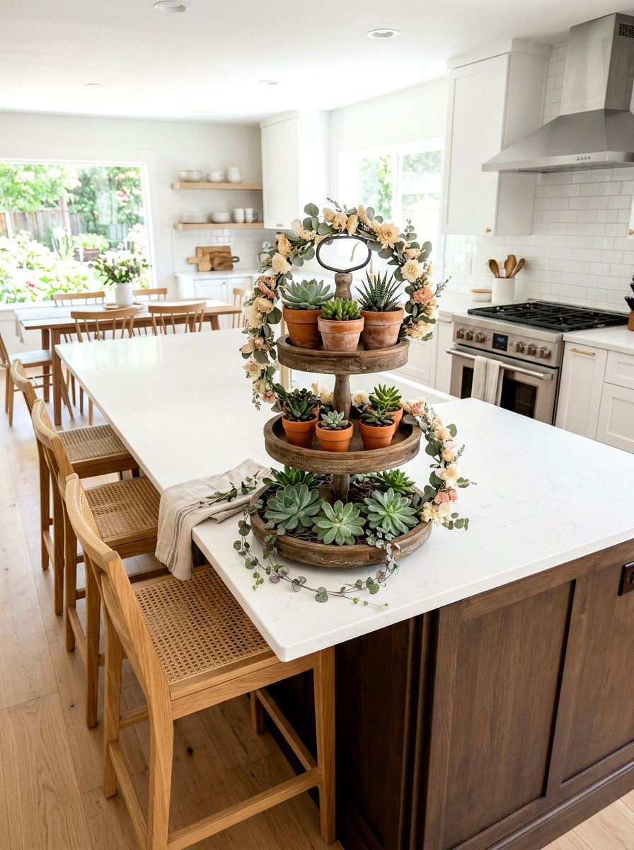 Tiered Tray Spring Theme - 25 Spring Display Case Ideas