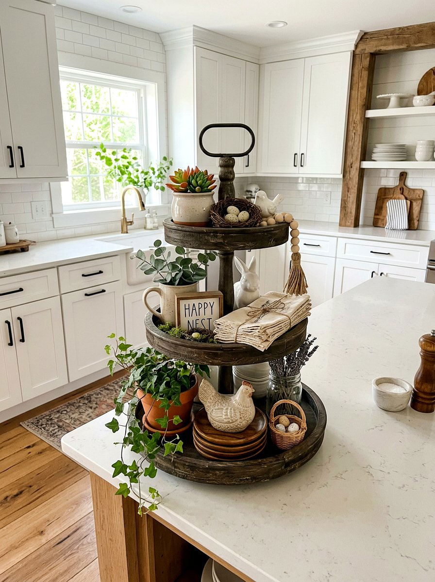 Tiered Tray Styling - 25 Spring DIY Home Decor Ideas