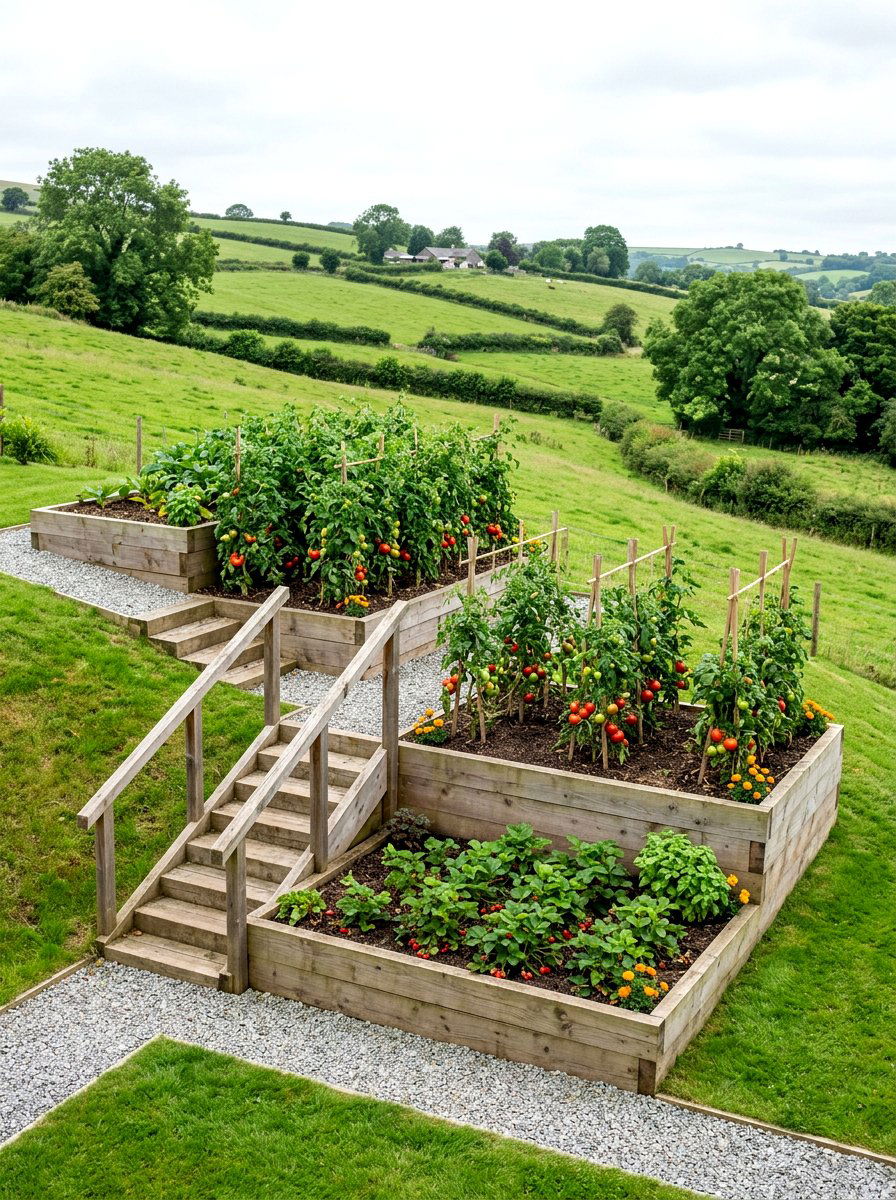 Tiered Vegetable Garden - 25 Spring Raised Bed Decor Ideas