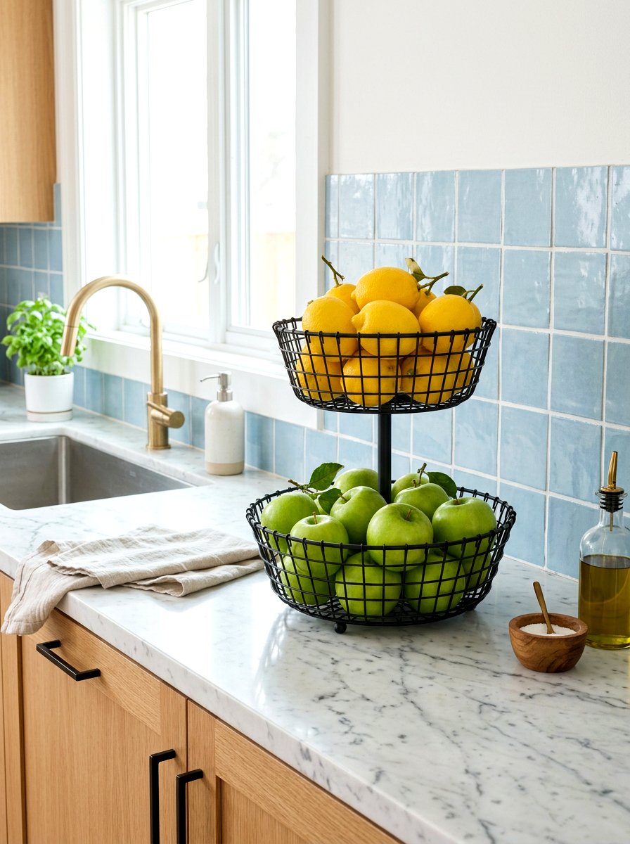 Tiered Wire Basket Kitchen Counter - 25 Spring Wire Basket Decor Ideas