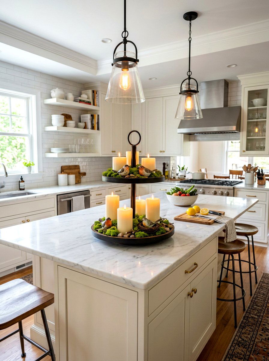 Tiered candle stand - 25 Spring Candle Decor Ideas