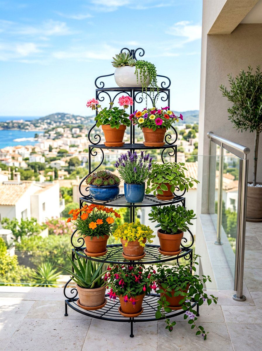 Tiered plant stand - 25 Garden Spring Decor Ideas