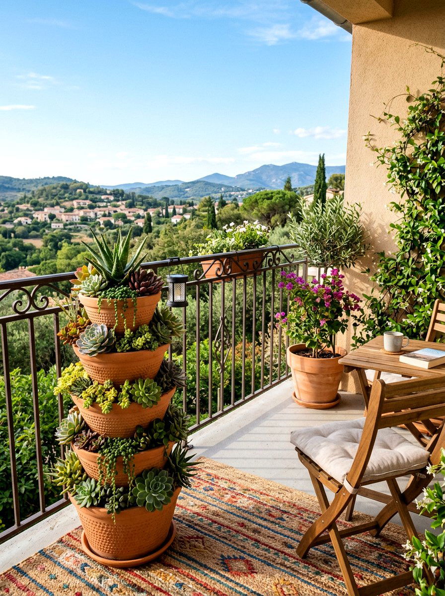 Tiered terracotta succulent tower - 25 Spring Terracotta Pot Craft Ideas