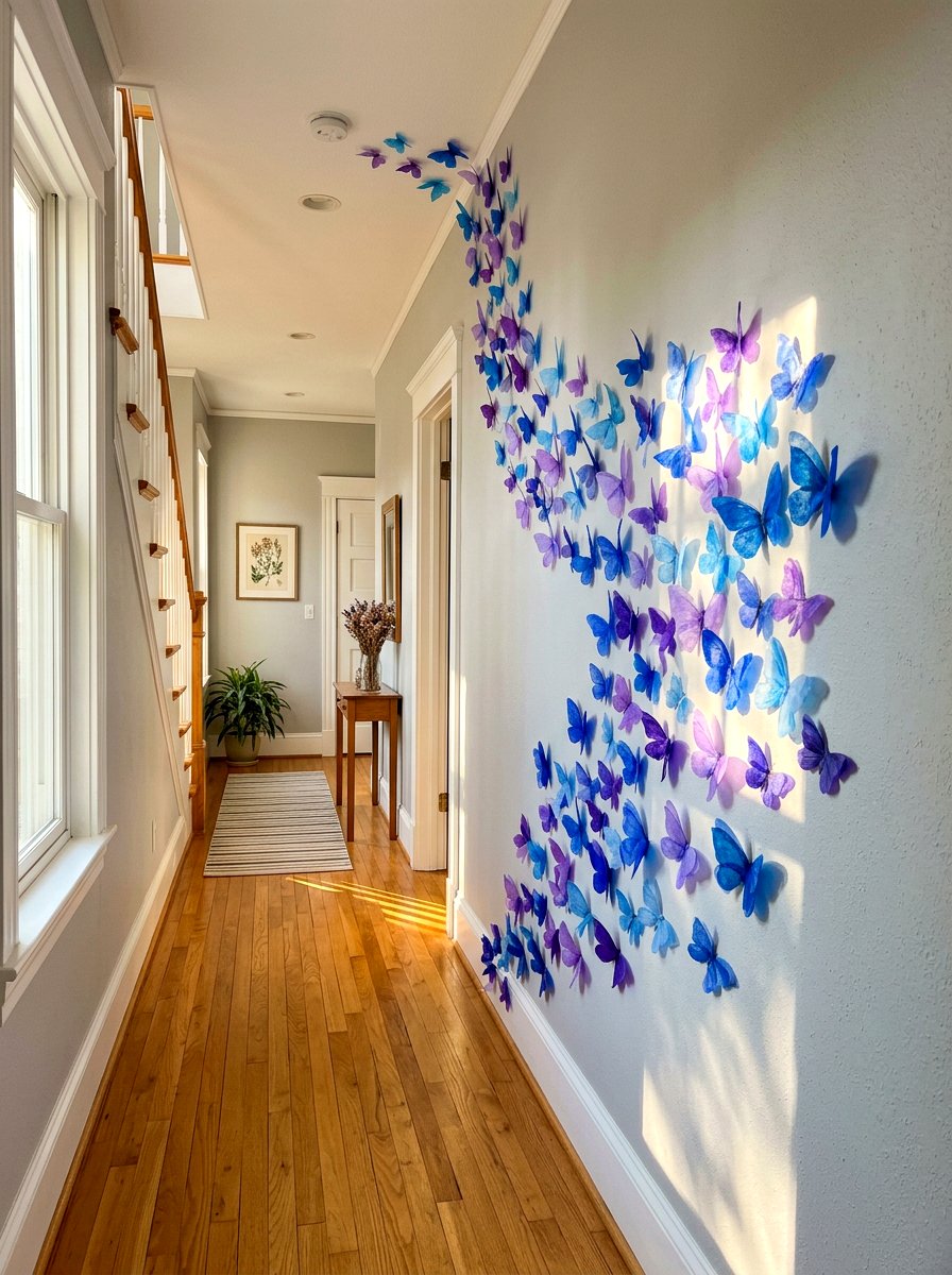 Tissue Paper Butterfly Collage - 25 Spring Tissue Paper Decor Ideas