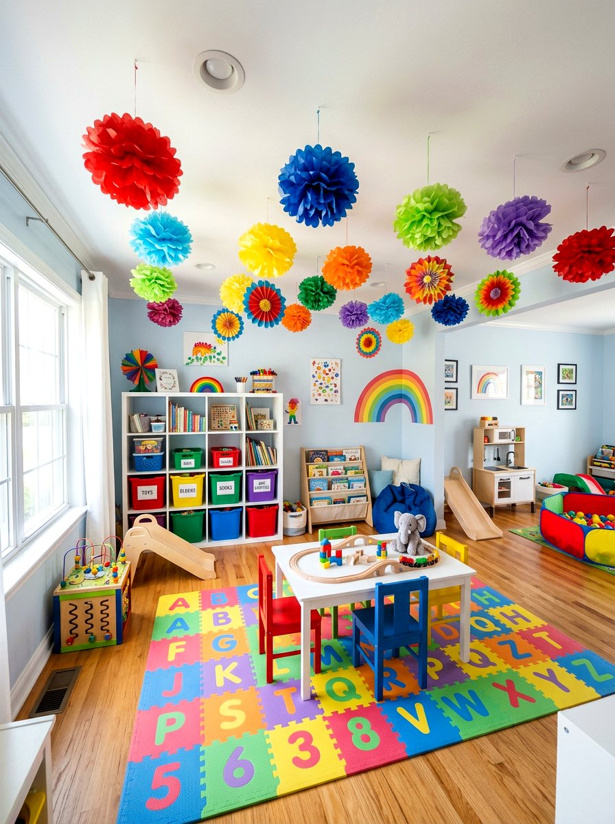 Tissue Paper Pom Pom - 25 Spring DIY Paper Flower Ideas