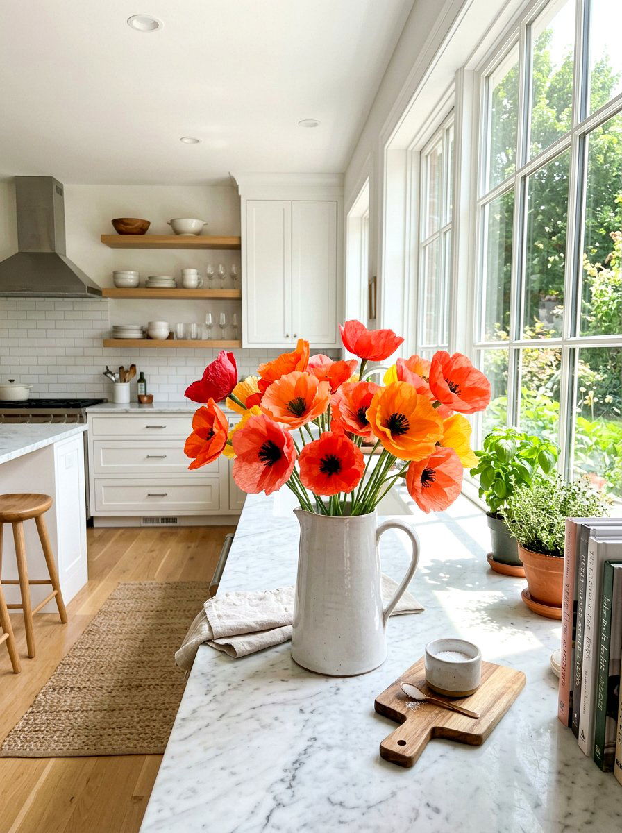 Tissue Paper Poppies - 25 Spring Flower Craft Ideas