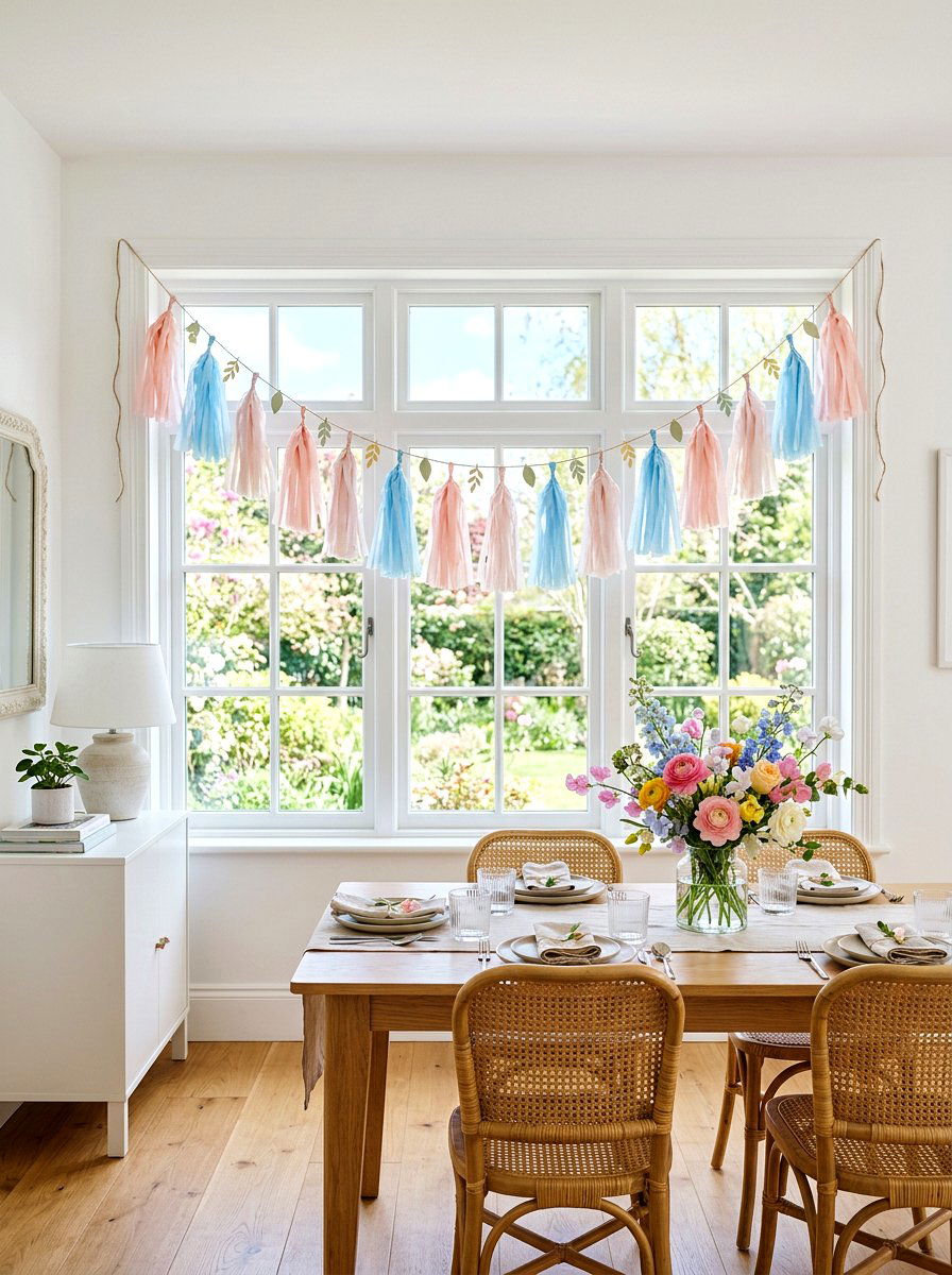 Tissue Paper Spring Garland - 25 Spring Tassel Garland Ideas