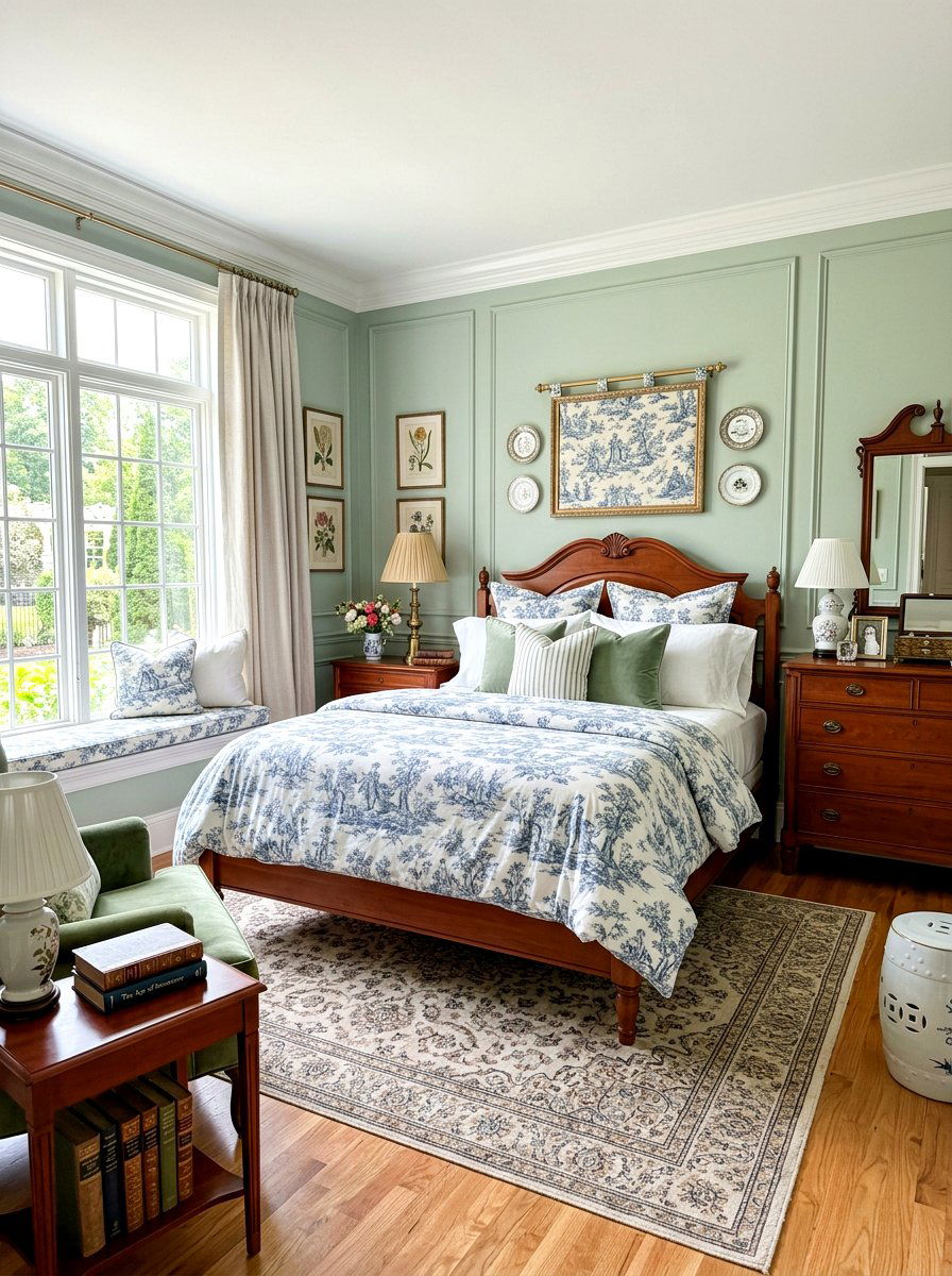 Toile Print Bedding - 25 Spring Bedding Ideas