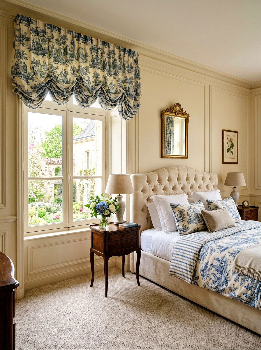 Toile Valance - 25 Spring Valance Ideas