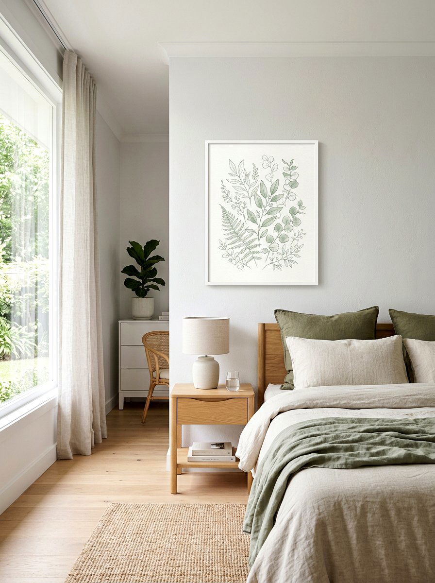 Tonal Greenery Sketch - 25 Spring Vintage Art Ideas