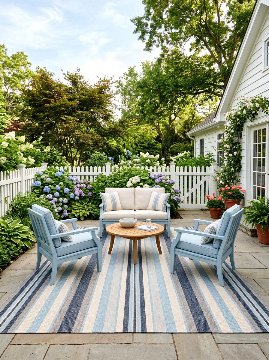 Tonal Stripe Outdoor Rug - 25 Spring Outdoor Rug Ideas