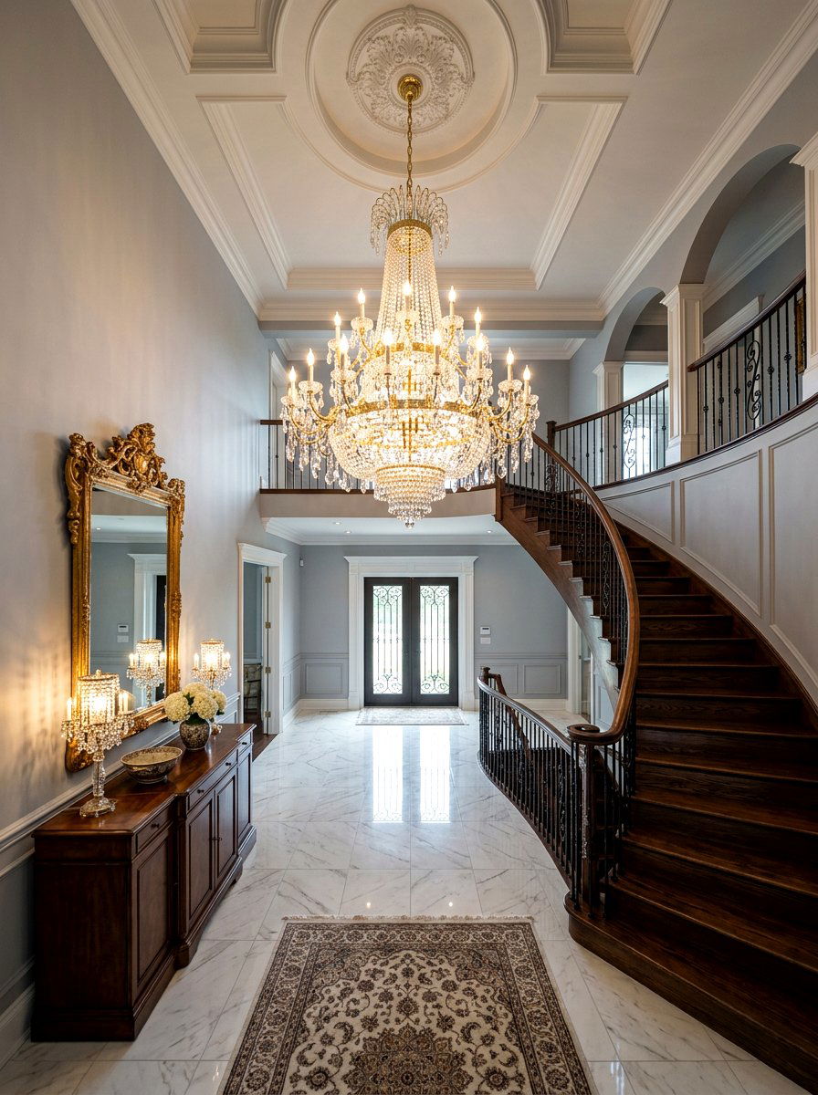 Traditional Crystal Entryway Chandelier - 25 Spring Foyer Chandelier Ideas