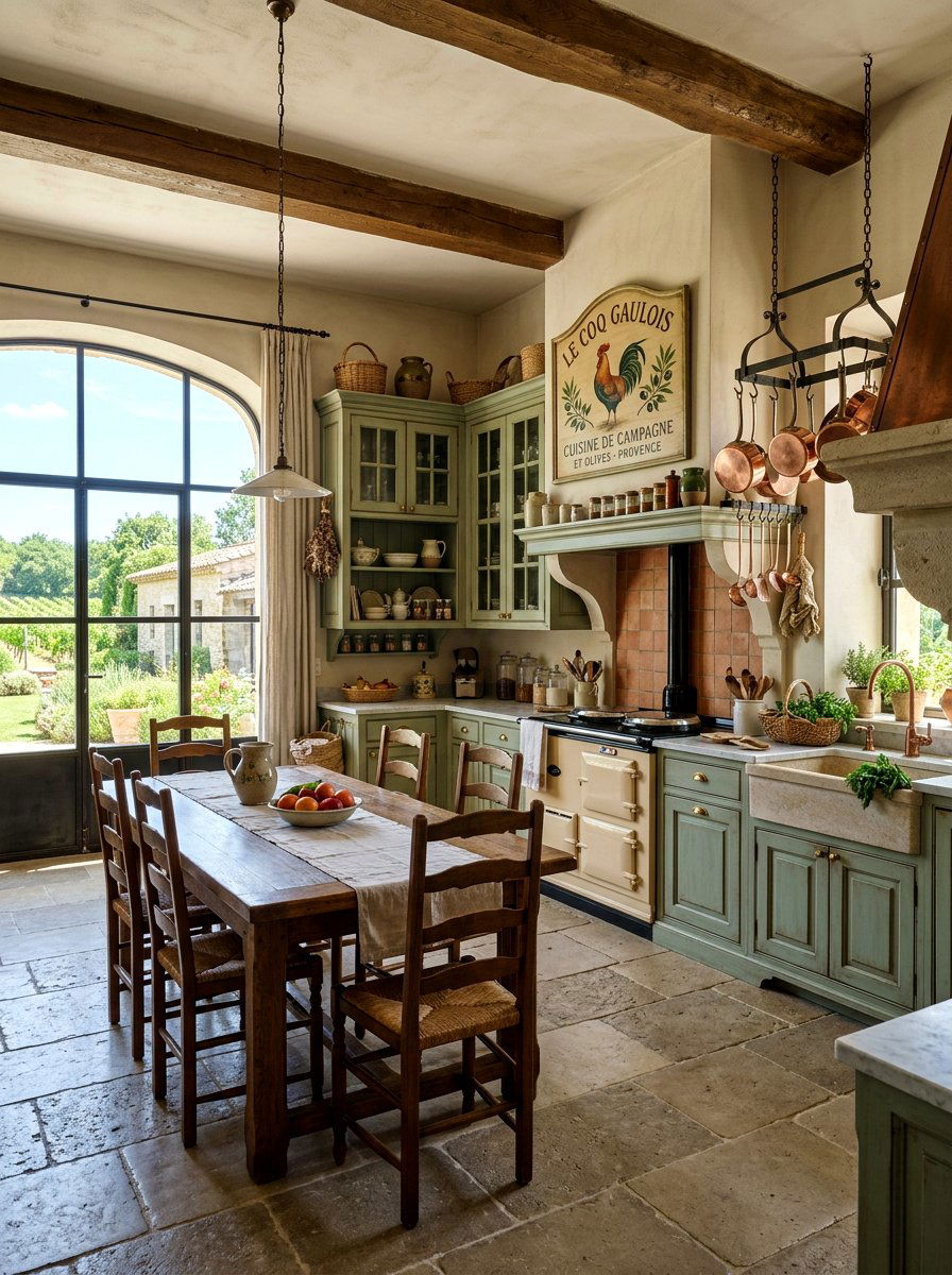 Traditional French Country Kitchen - 25 Spring Kitchen Sign Ideas