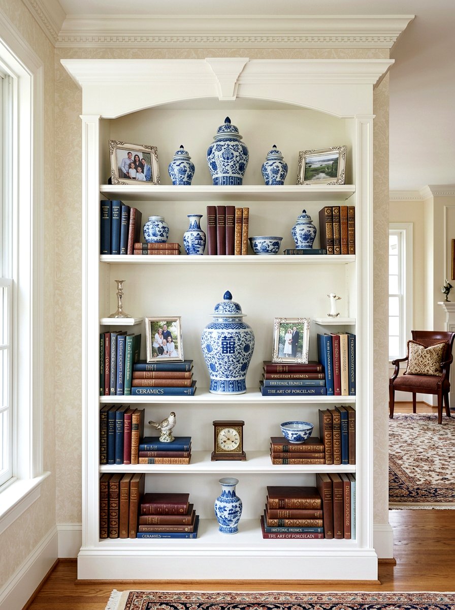 Traditional Living Room Shelf - 25 Spring Living Room Shelf Ideas