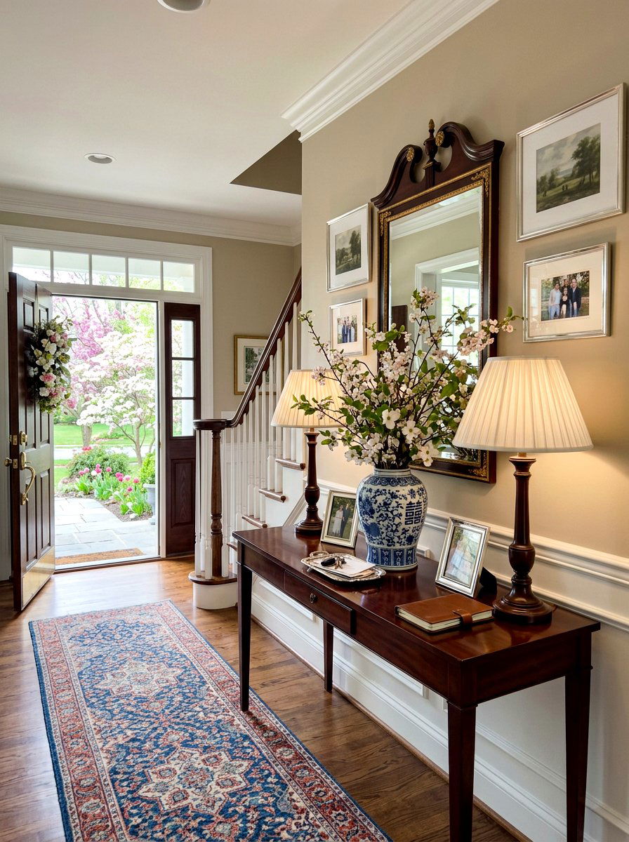 Traditional Spring Entryway - 25 Spring Entryway Table Decor Ideas