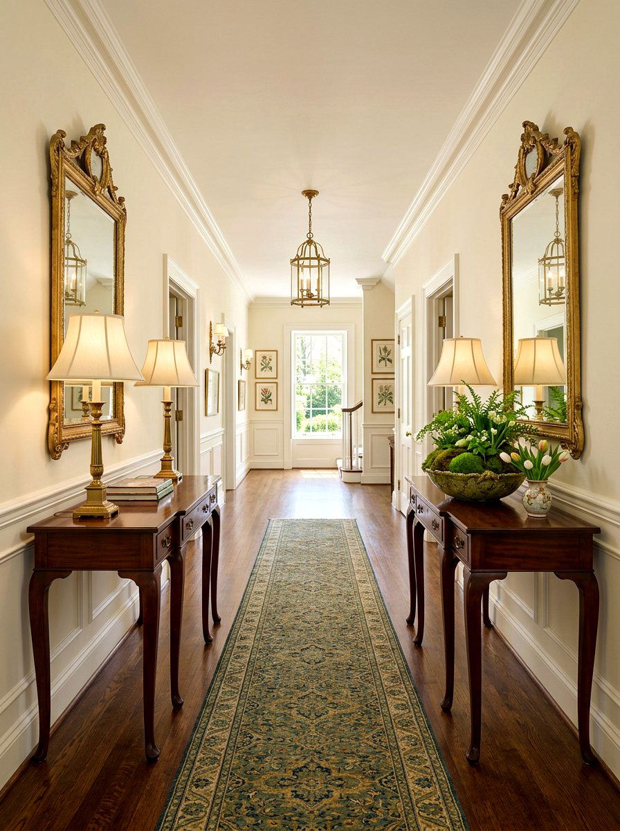 Traditional Spring Hallway - 25 Spring Foyer Table Decor Ideas