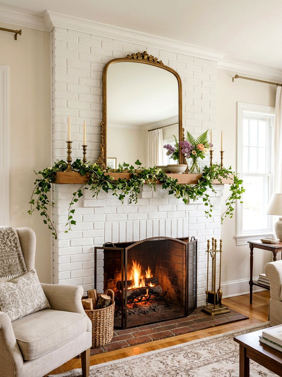 Traditional spring mantel styling - 25 Spring Traditional Decor Ideas