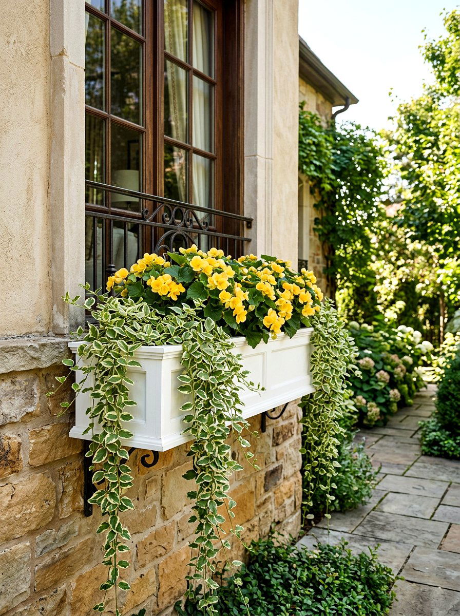 Trailing Vinca Vine Box - 25 Spring Window Box Planter Ideas