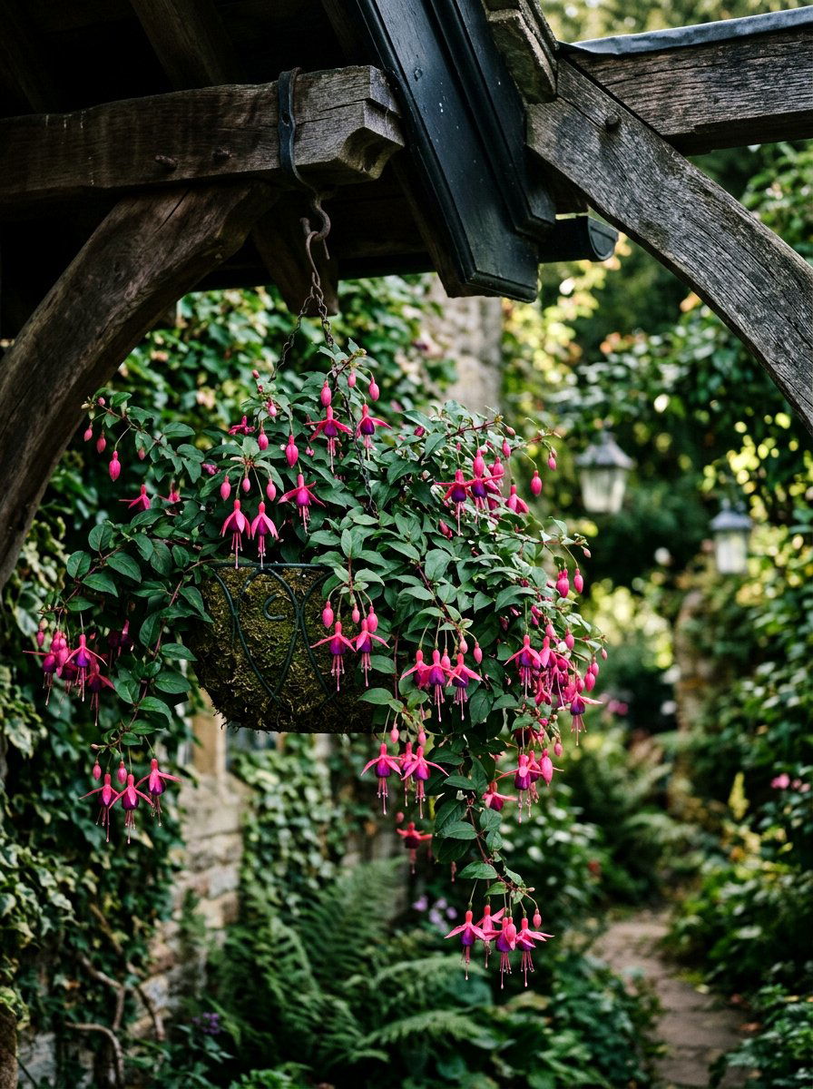 Trailing fuchsia hanging basket - 25 Spring Hanging Basket Ideas