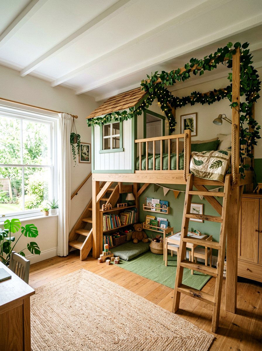 Tree House Loft Bed - 25 Spring Toddler Room Decor Ideas