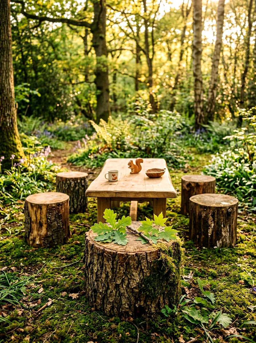 Tree Stump Stool - 25 Spring Kids Table Decor Ideas