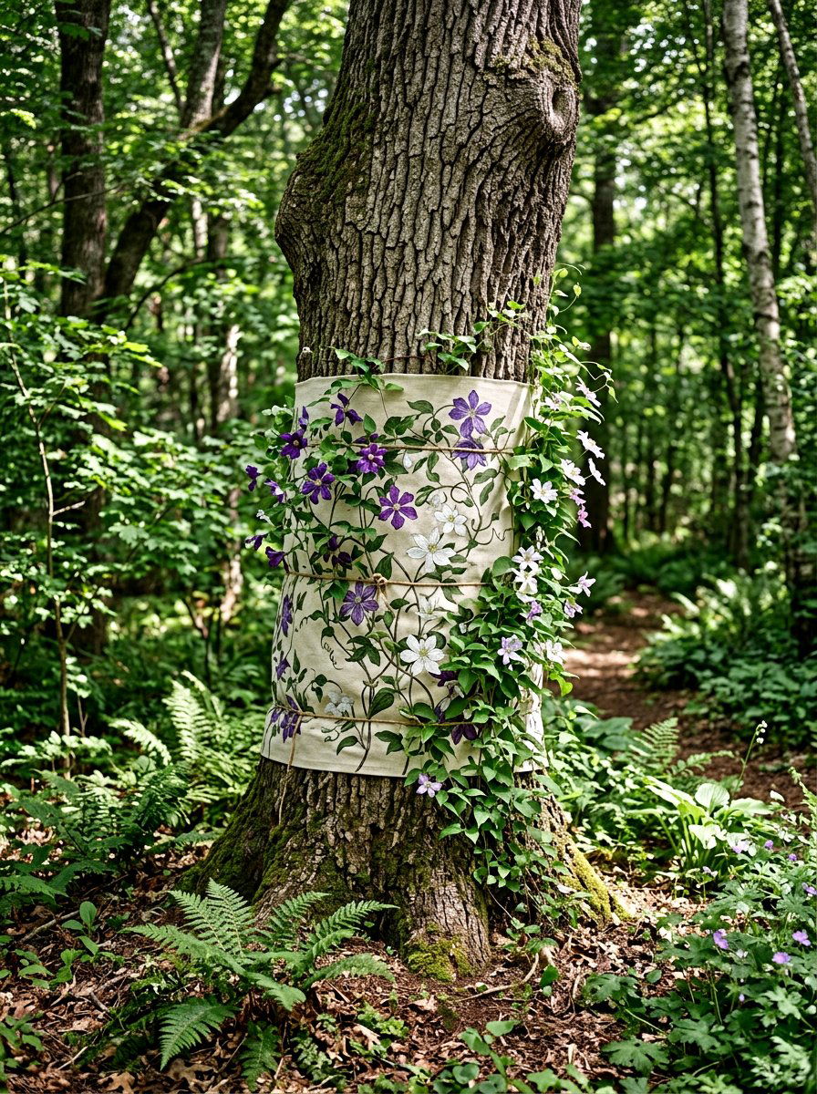 Tree Trunk Wrap - 25 Spring Clematis Trellis Ideas