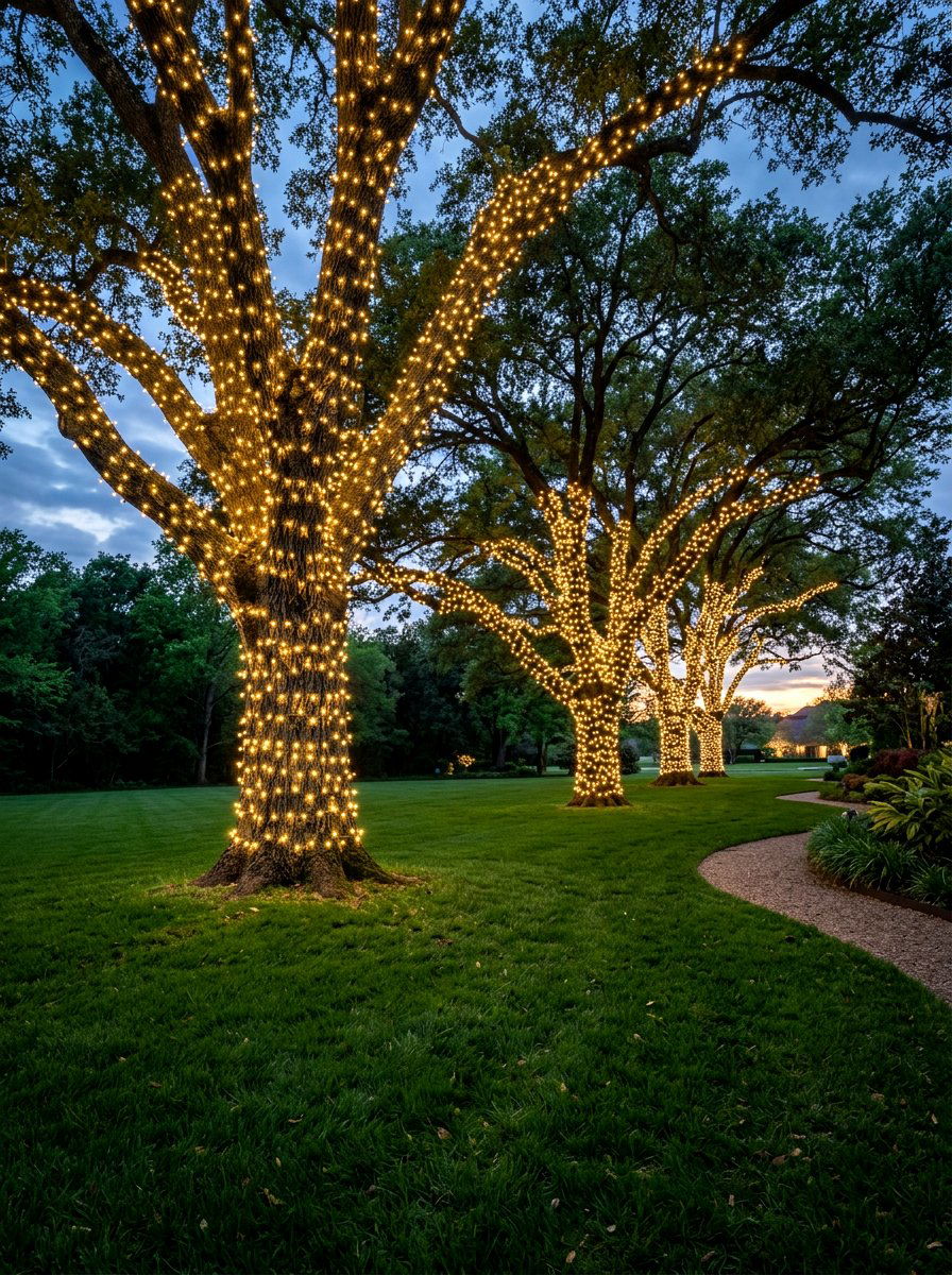 Tree Wrapped Mini Light - 25 Spring String Light Ideas