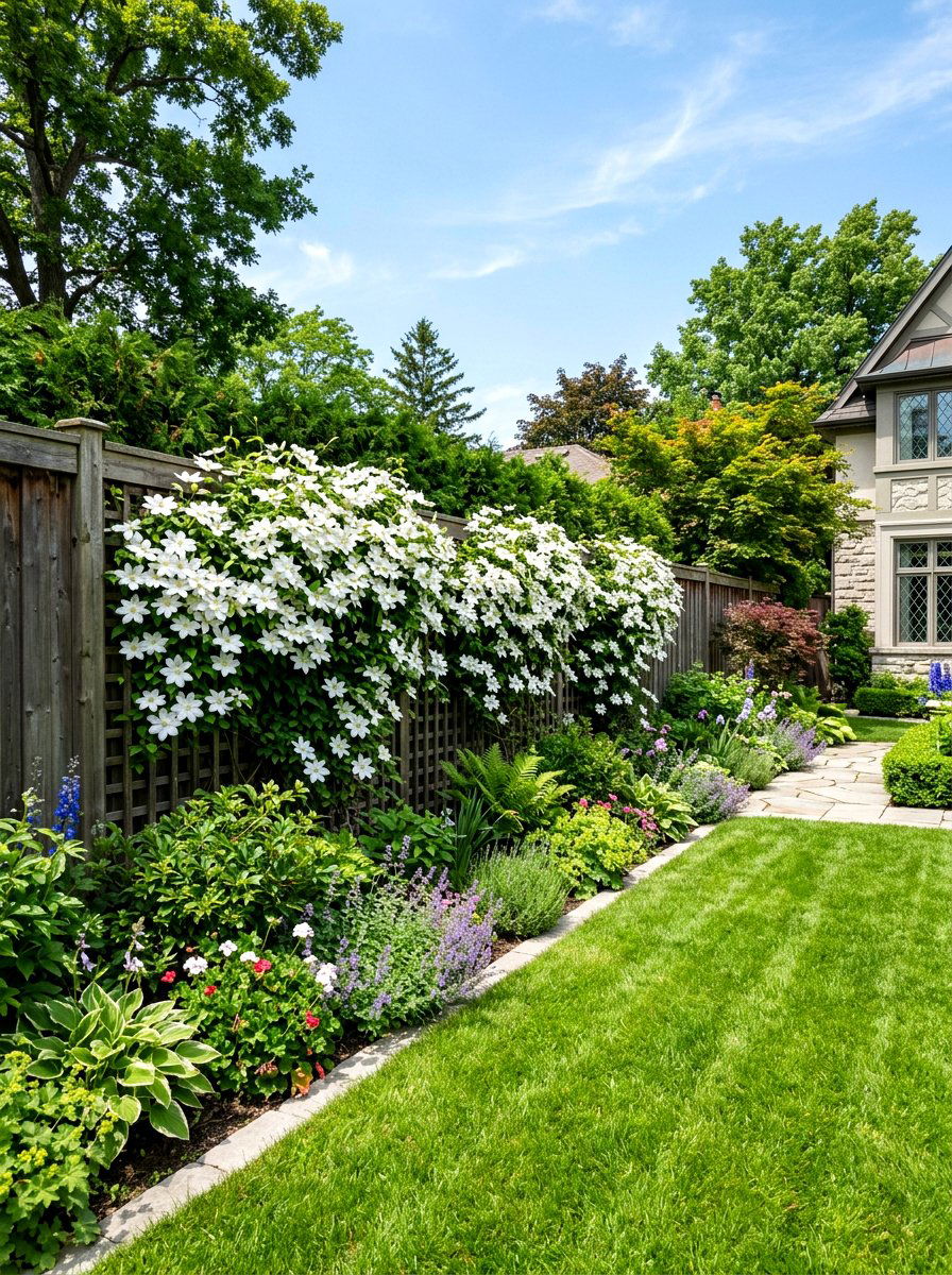 Trellis flower wall - 25 Spring Cottage Fence Decor Ideas