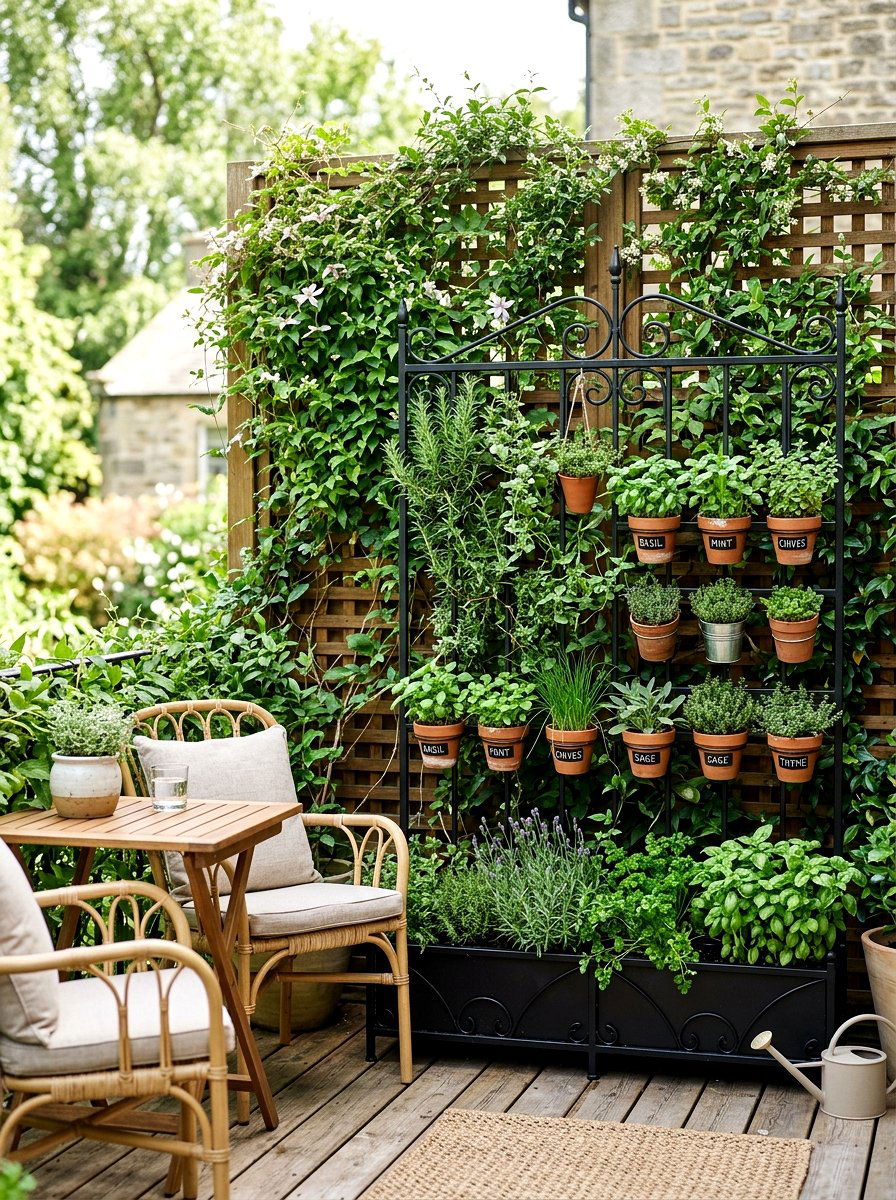 Trellis herb garden - 25 Spring Balcony Herb Garden Ideas