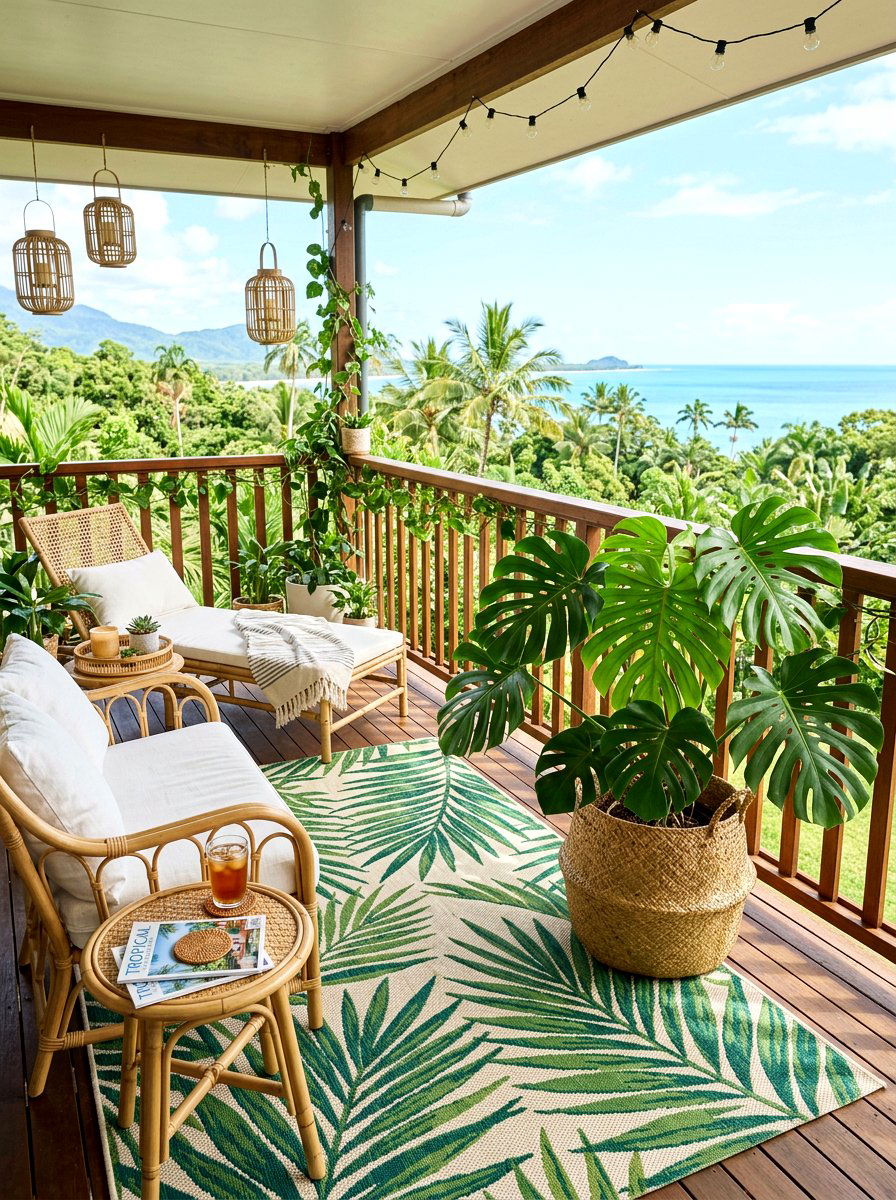 Tropical Balcony Theme - 25 Spring Small Balcony Decor Ideas