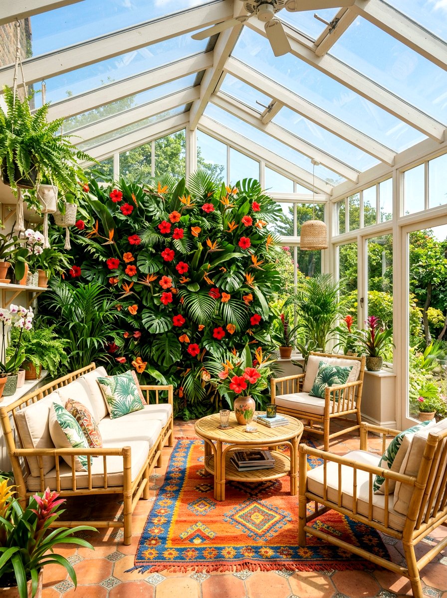 Tropical Flower Wall - 25 Spring Flower Wall Ideas