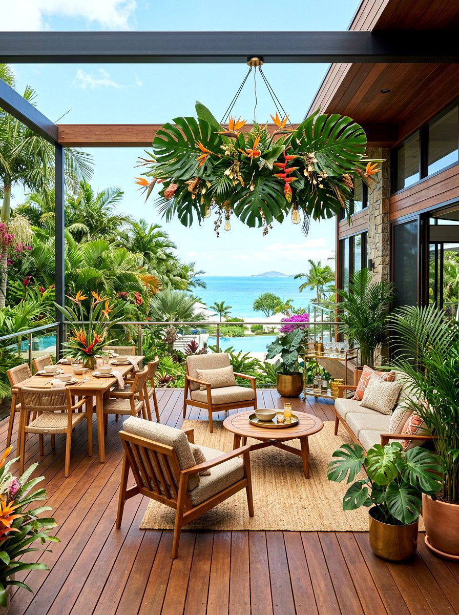 Tropical Leaf Floral Chandelier - 25 Spring Flower Chandelier Ideas