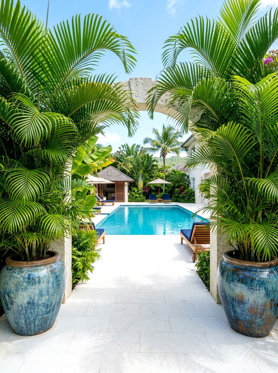 Tropical Palm Plant - 25 Spring Pool Area Decor Ideas