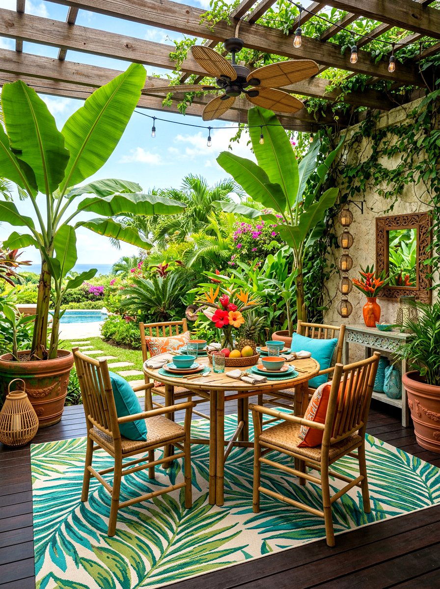 Tropical Patio Decor - 25 Spring Al Fresco Dining Ideas