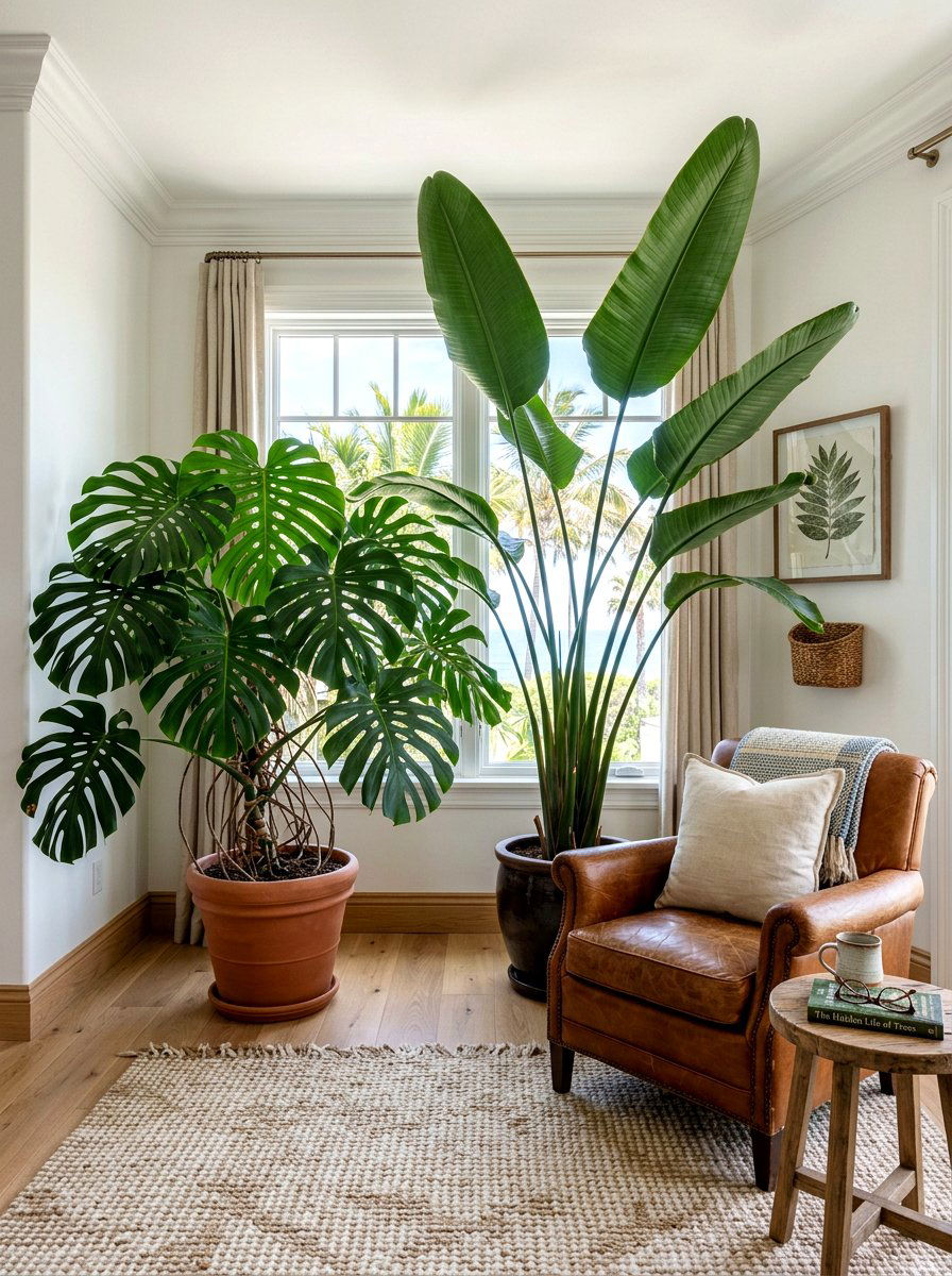 Tropical Plant Corner - 25 Spring Indoor Garden Ideas