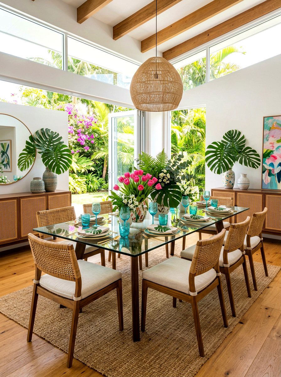 Tropical Spring Fusion - 25 Spring Dinner Party Decor Ideas