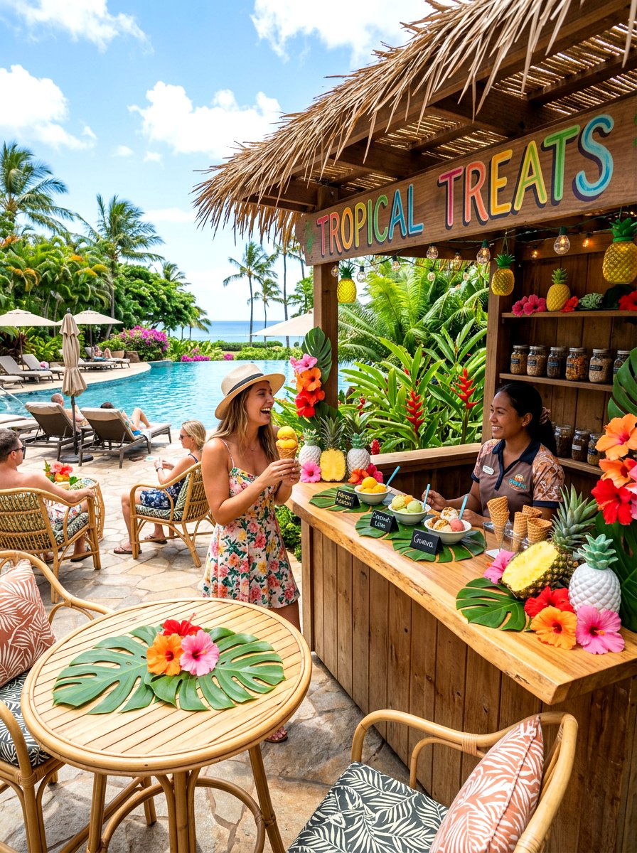 Tropical Spring Ice Cream Bar - 25 Spring Ice Cream Social Decor Ideas