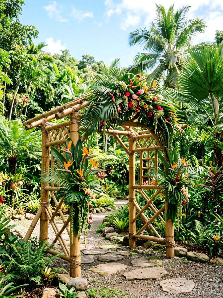 Tropical Spring Palm Arbor - 25 Spring Arbor Entrance Decor Ideas