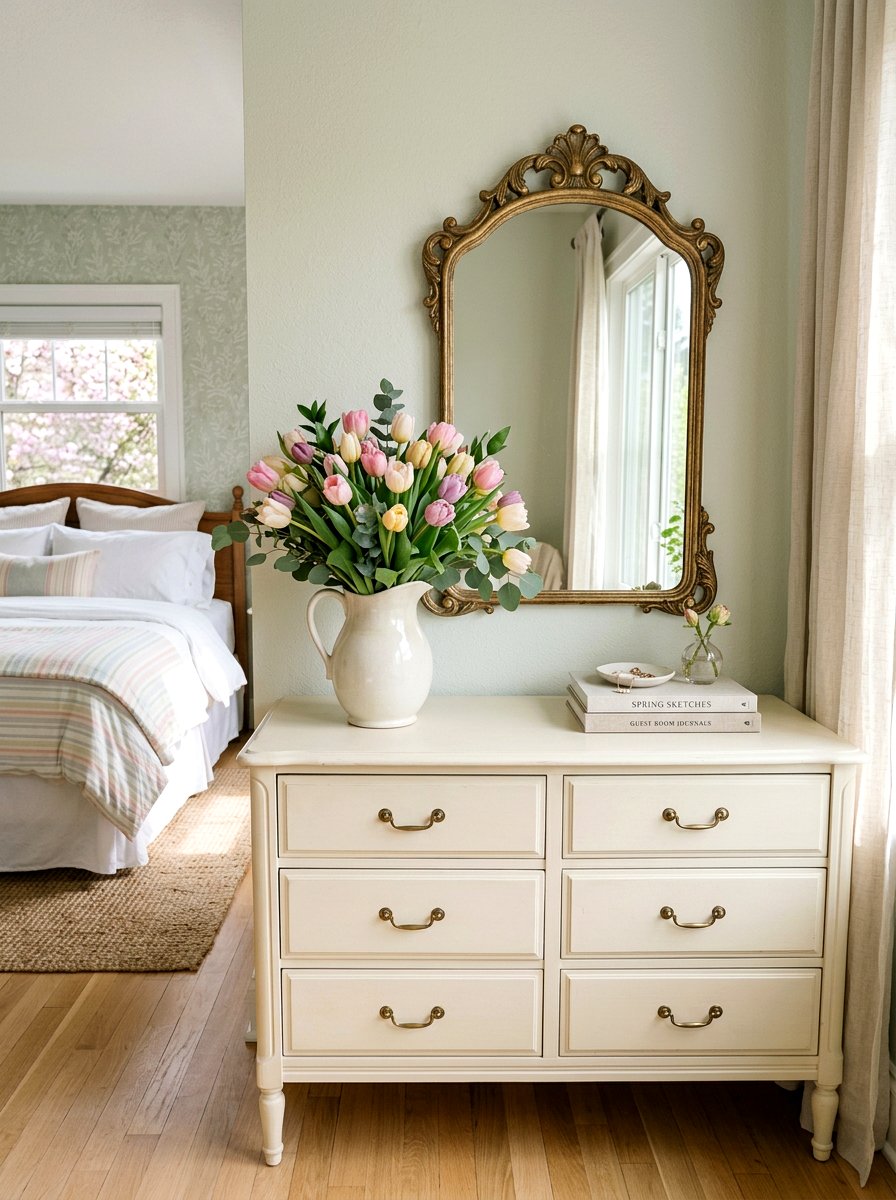Tulip Arrangement - 25 Spring Guest Room Decor Ideas
