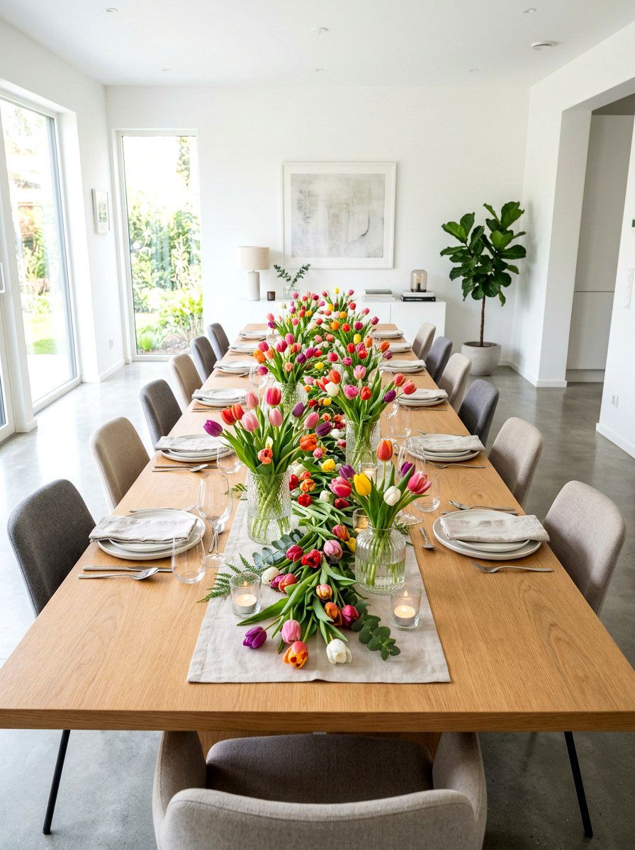 Tulip Centerpiece - 25 Spring Luncheon Decor Ideas