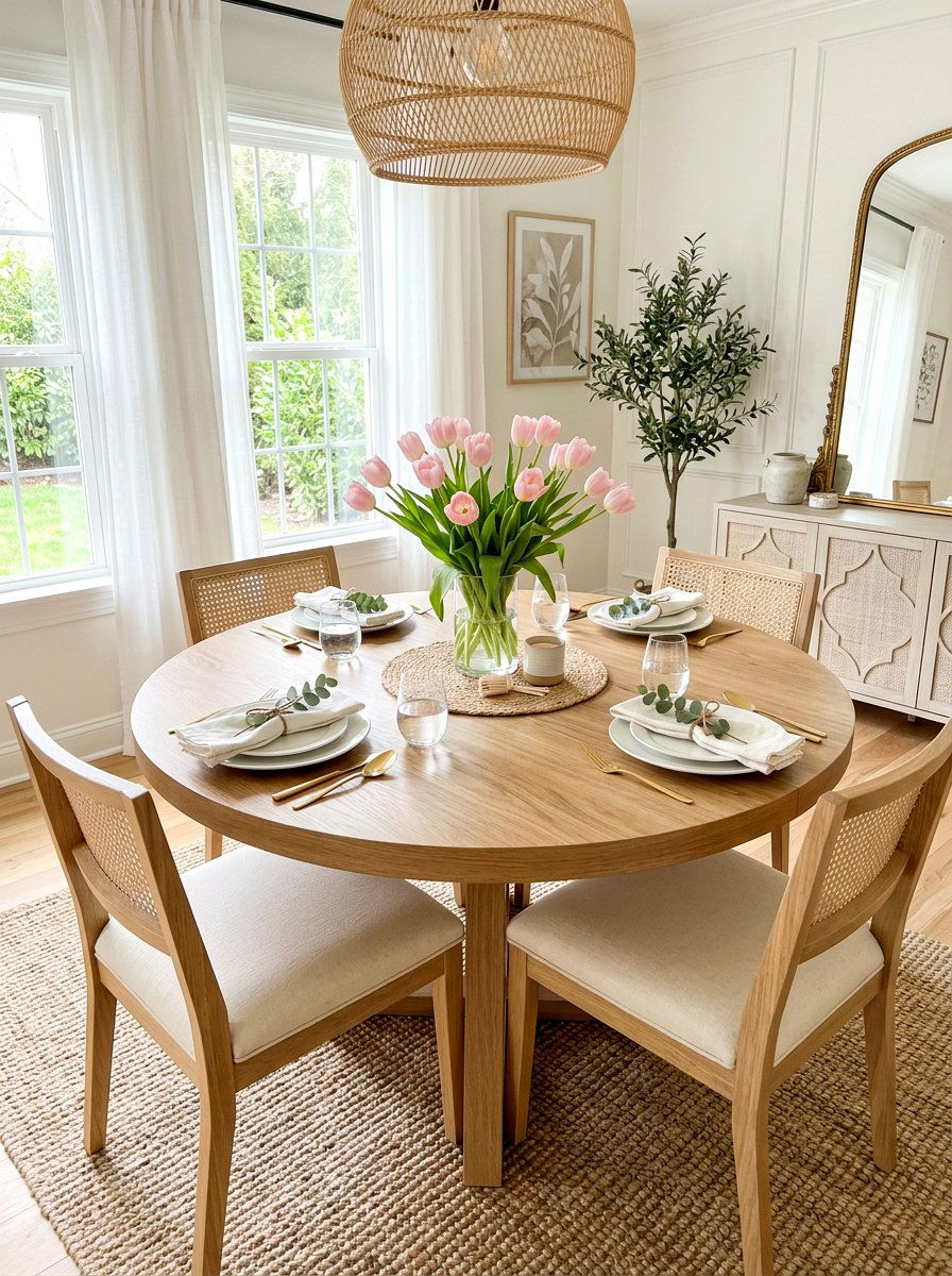 Tulip Centerpiece - 25 Spring Round Table Decor Ideas