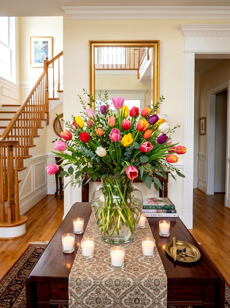 Tulip Centerpiece Arrangement - 25 Spring Boutique Decor Ideas