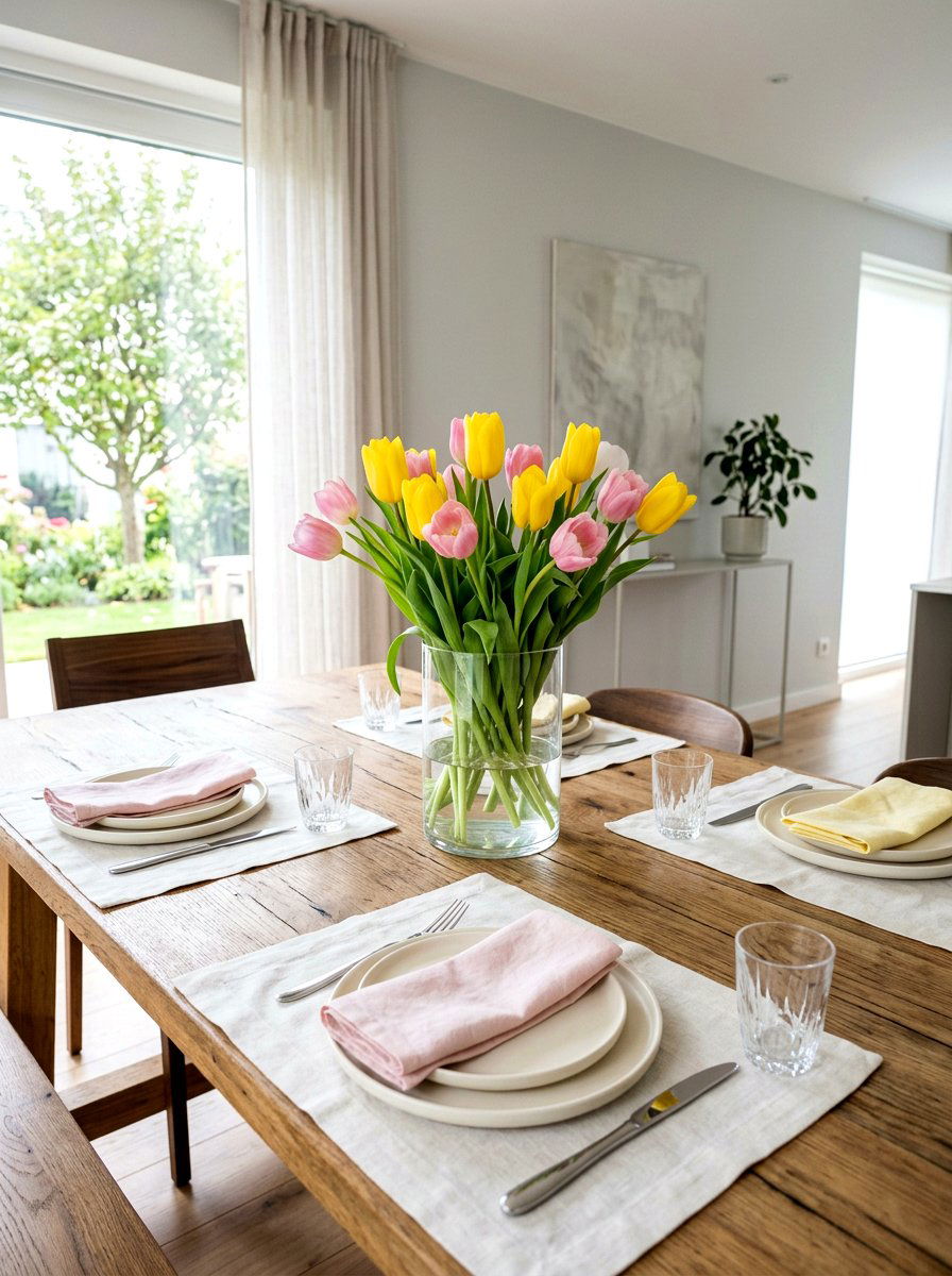 Tulip Centerpiece - 25 Spring Dining Table Centerpiece Ideas