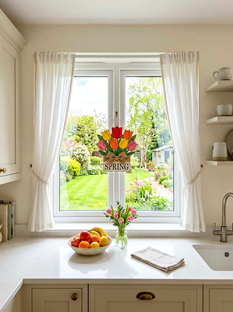 Tulip Door Hanger - 25 Spring Mini Door Wreath Ideas