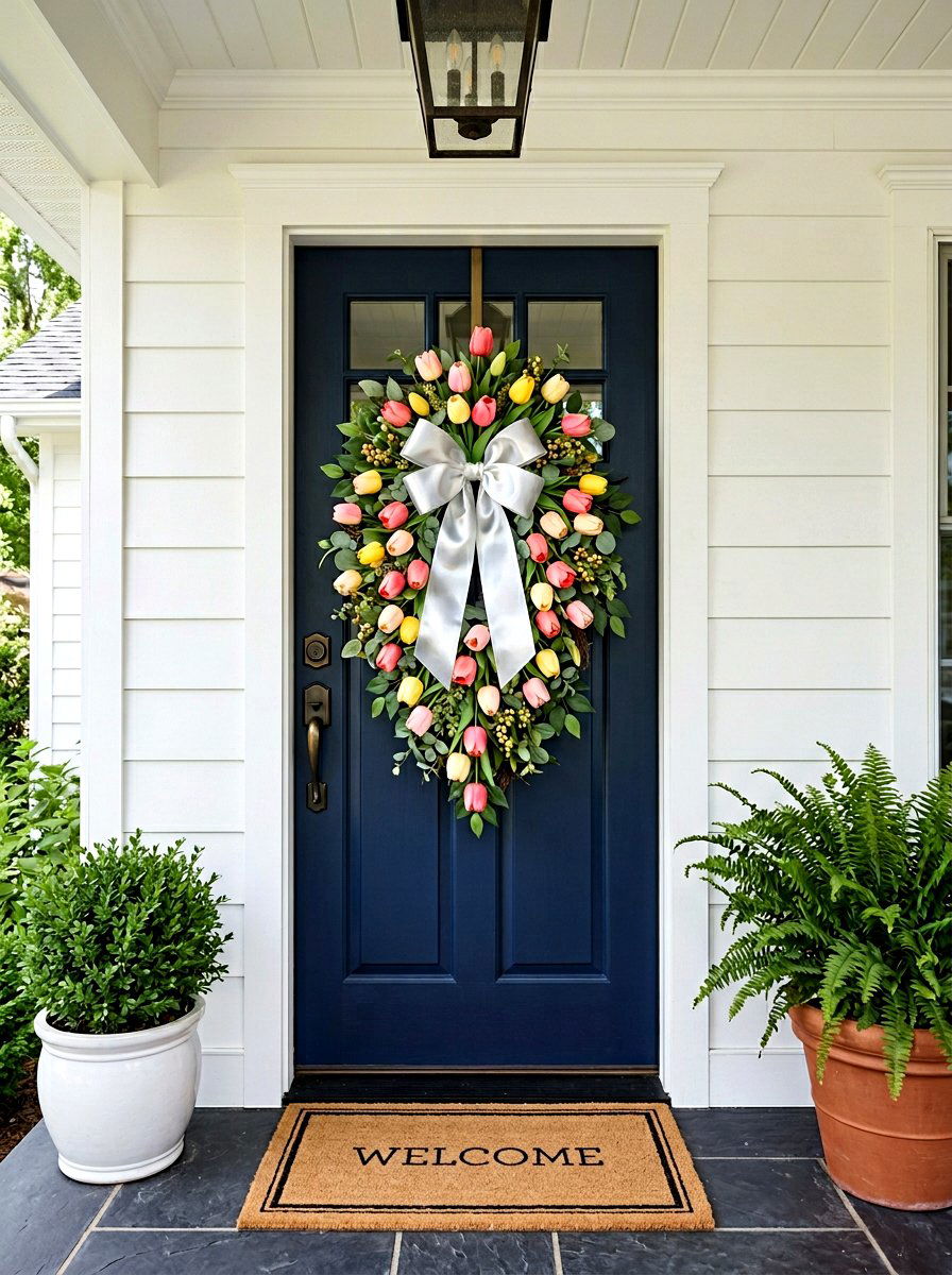 Tulip Door Swag - 25 Spring Swag Arrangement Ideas