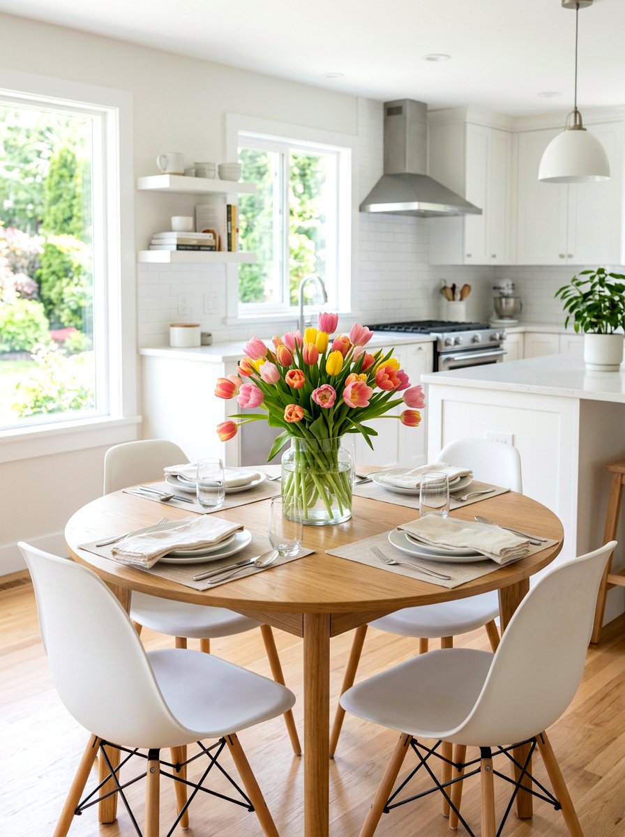 Tulip Flower Arrangement - 25 Spring Kitchen Table Decor Ideas