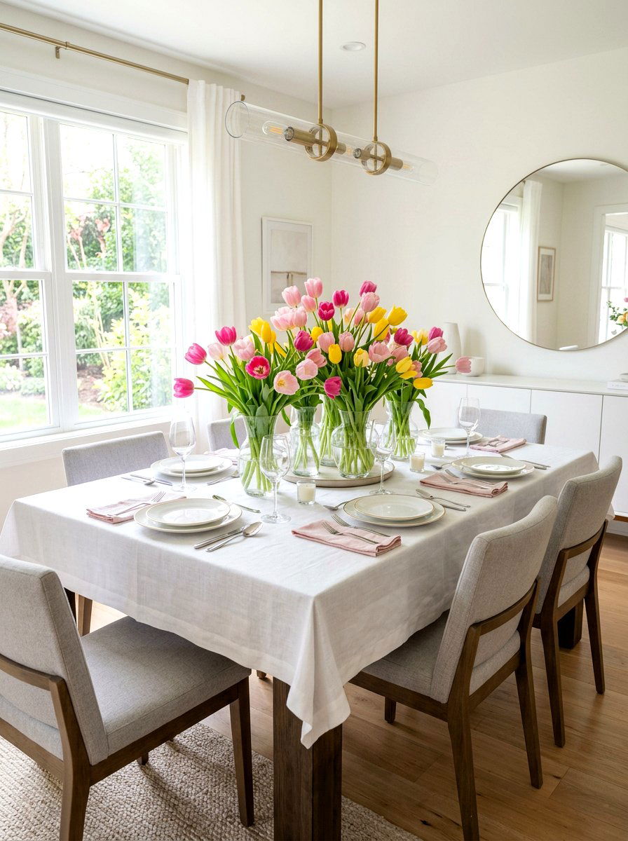 Tulip Flower Arrangement - 25 Spring Table Centerpiece Ideas