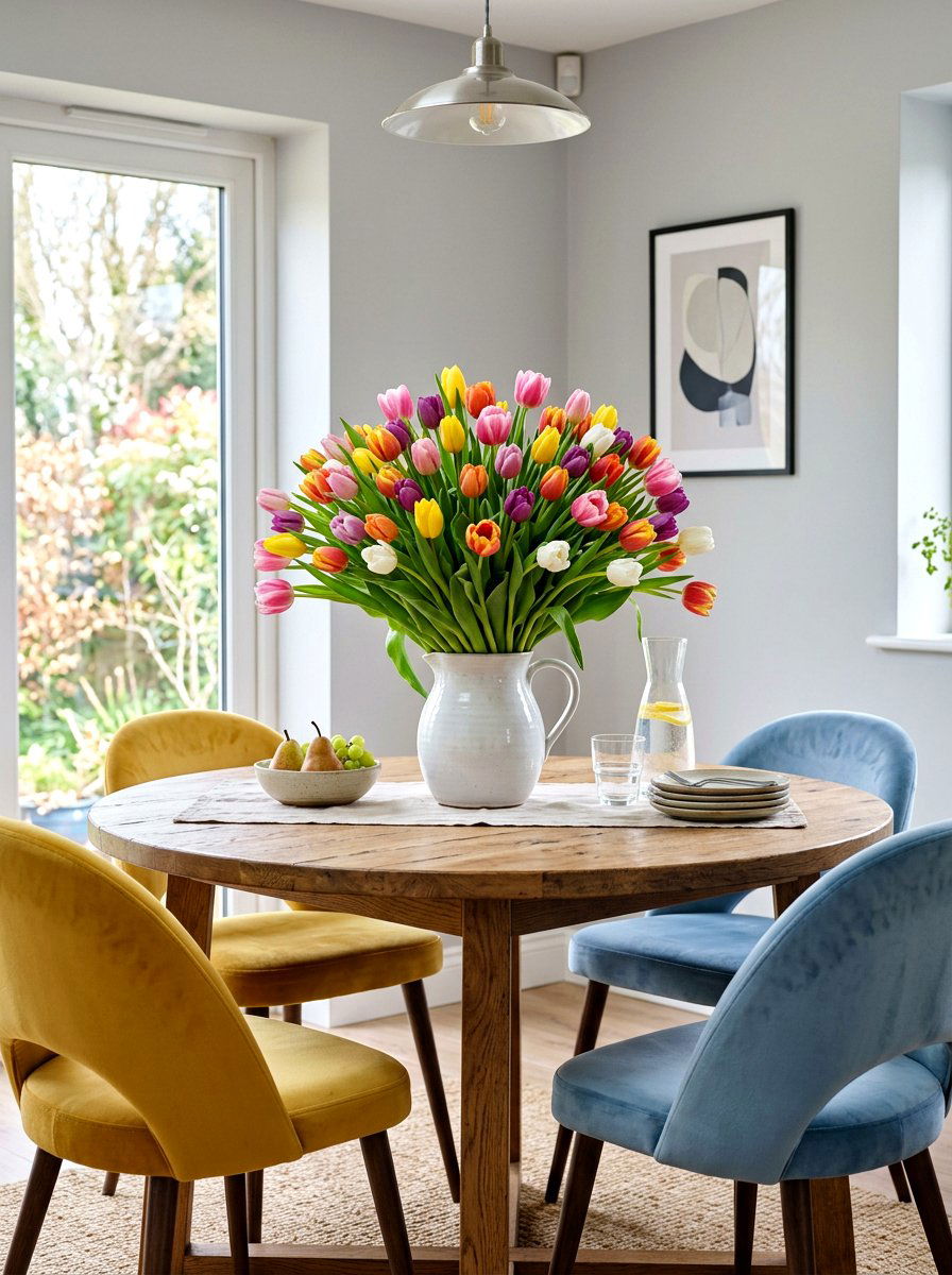 Tulip Flower Arrangement - 25 Spring Table Decor Ideas